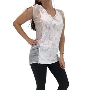 2/$30 HERO CRANE Top Size XS NEW Deconstructed OOAK Blouse Purple $140 Mesh